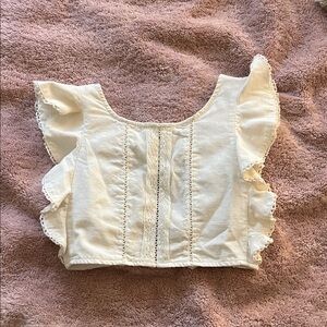 Zara Cream Ruffle Sleeve Blouse